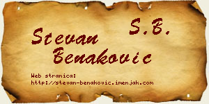 Stevan Benaković vizit kartica